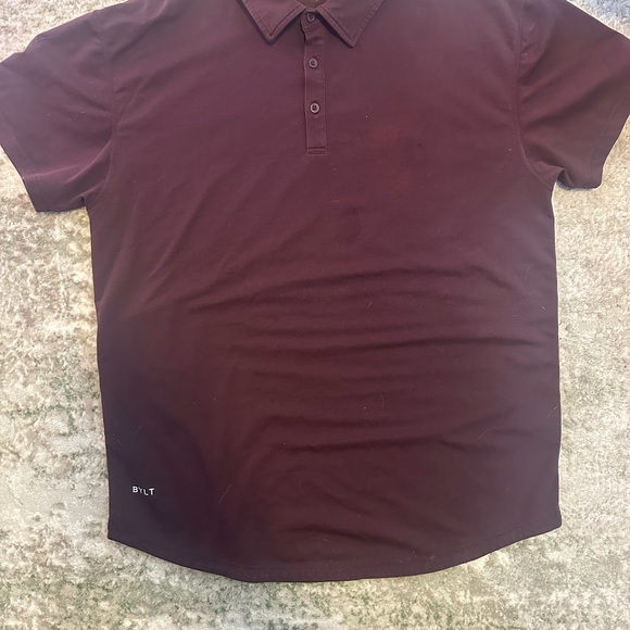 BYLT Basics | Drop Cut Lux Polo Shirt XL Red Burgundy Short Sleeve - Picture 7 of 10